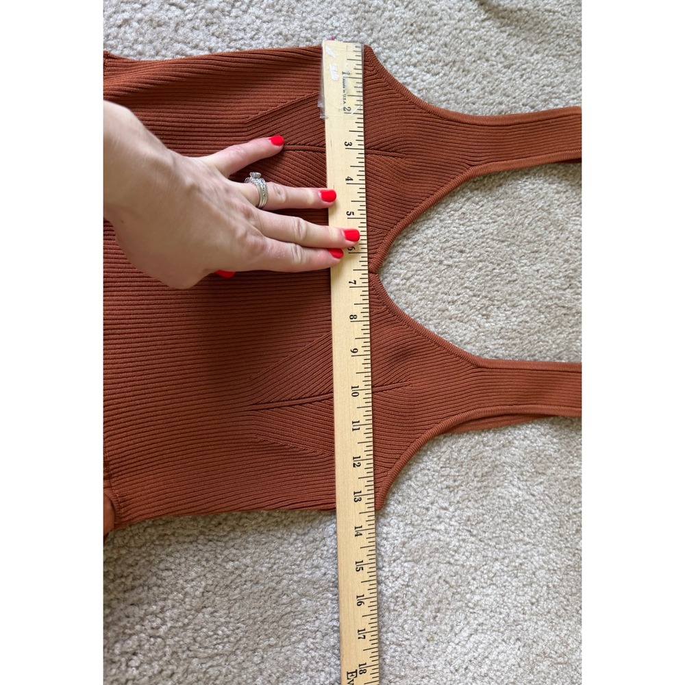 ASTR The Label Midi Dress Mixed Media Fit & Flare Sleeveless Poplin Brown Small - Picture 8 of 12